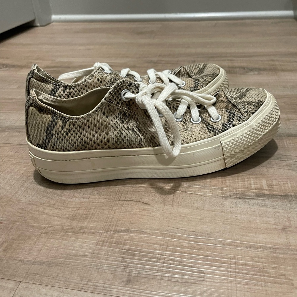 Converse Women's Beige Snake Pattern Sneakers - Picture 4 of 7
